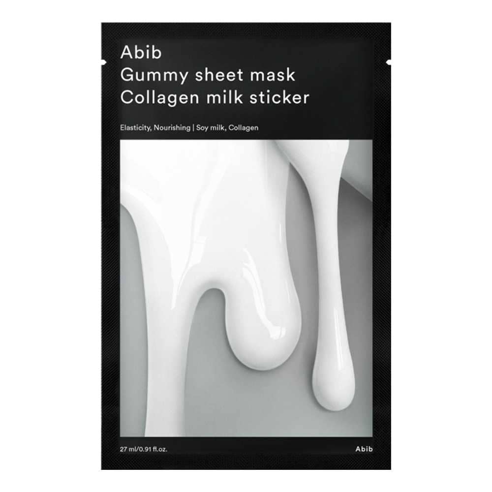 Mască de față, Abib, Gummy Sheet Mask, Collagen Milk Sticker, 27ml