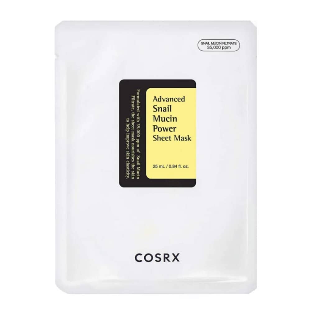 Mască de față cu mucină de melc, COSRX, Advanced Snail Mucin Power Sheet Mask, 25g