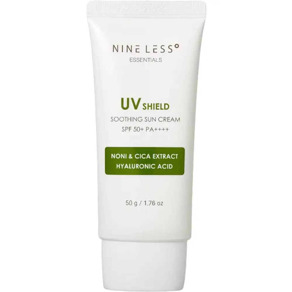 Crema protecție solară calmantă cu SPF 50+ și PA++++, Nine Less, Essentials UV Shield, 50ml