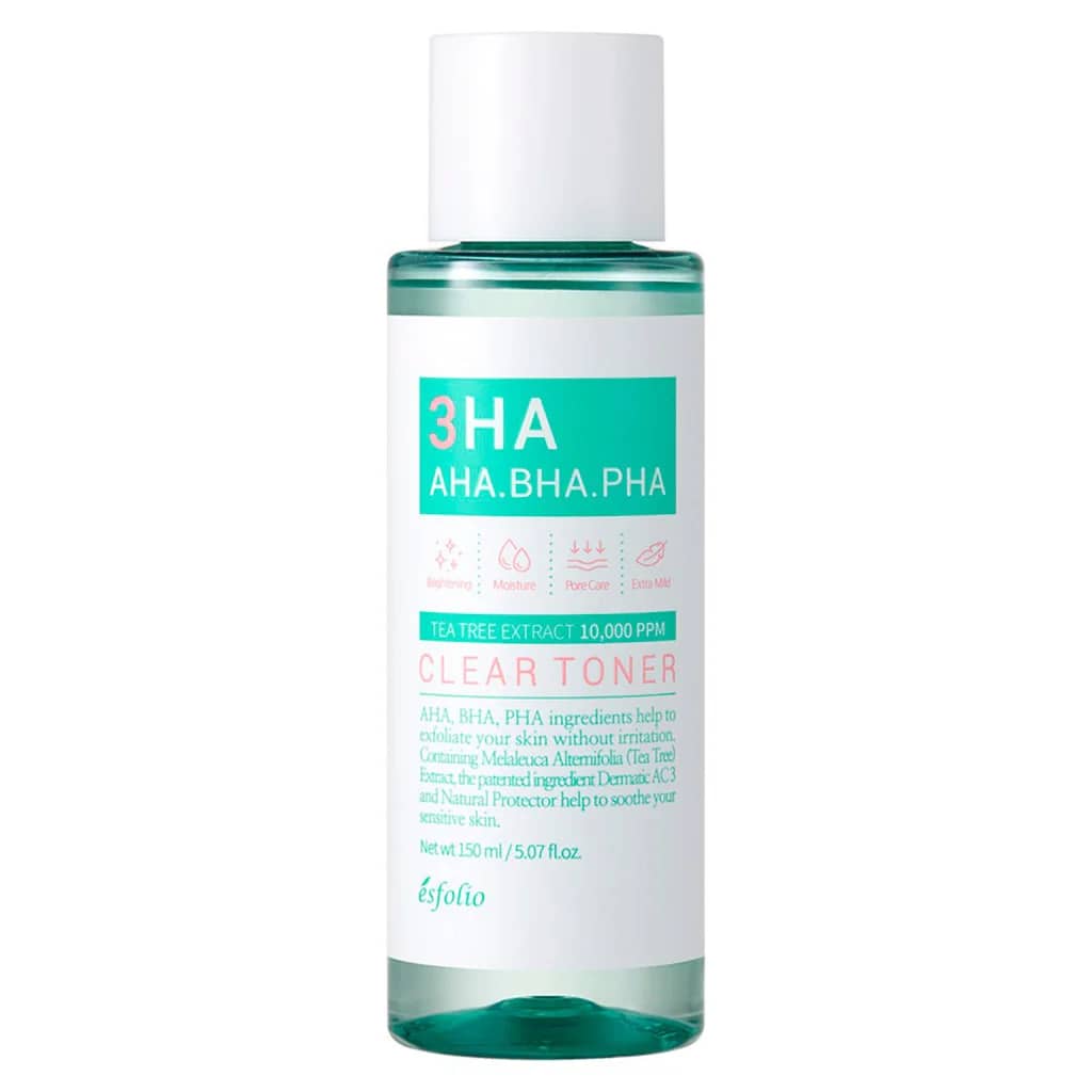Toner facial cu 3 tipuri de acizi, 3HA Clear, esfolio, 150ml