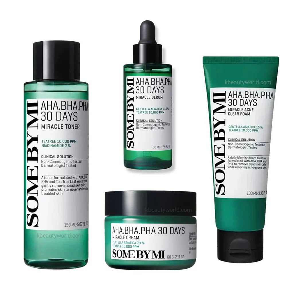 Set ingrijire faciala, AHA. BHA. PHA 30 Days Miracle AC SOS, SOME BY MI, 4 piese