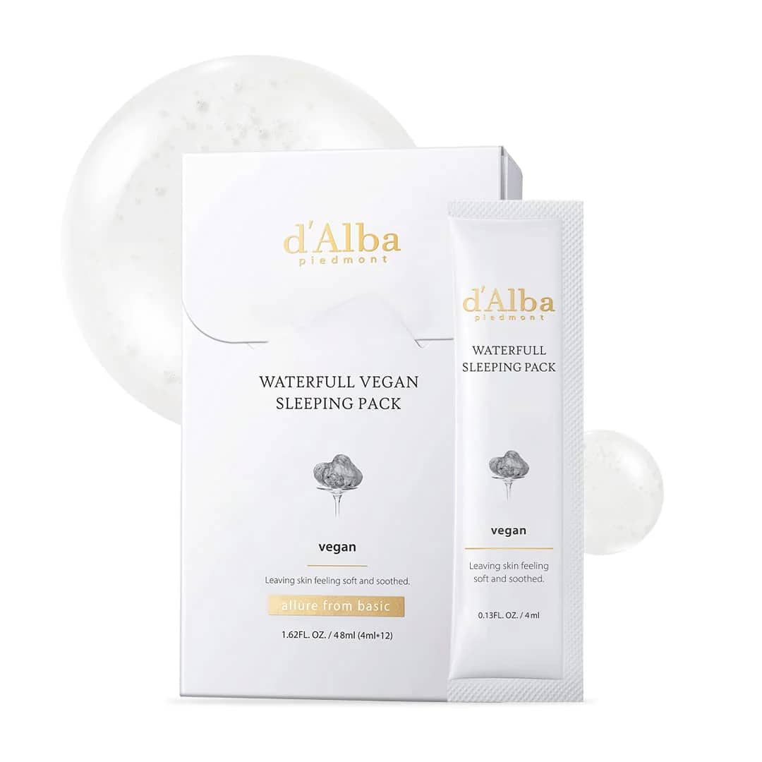 Masca de noapte hidratantă vegană, d\'Alba, 4ml * 12 buc