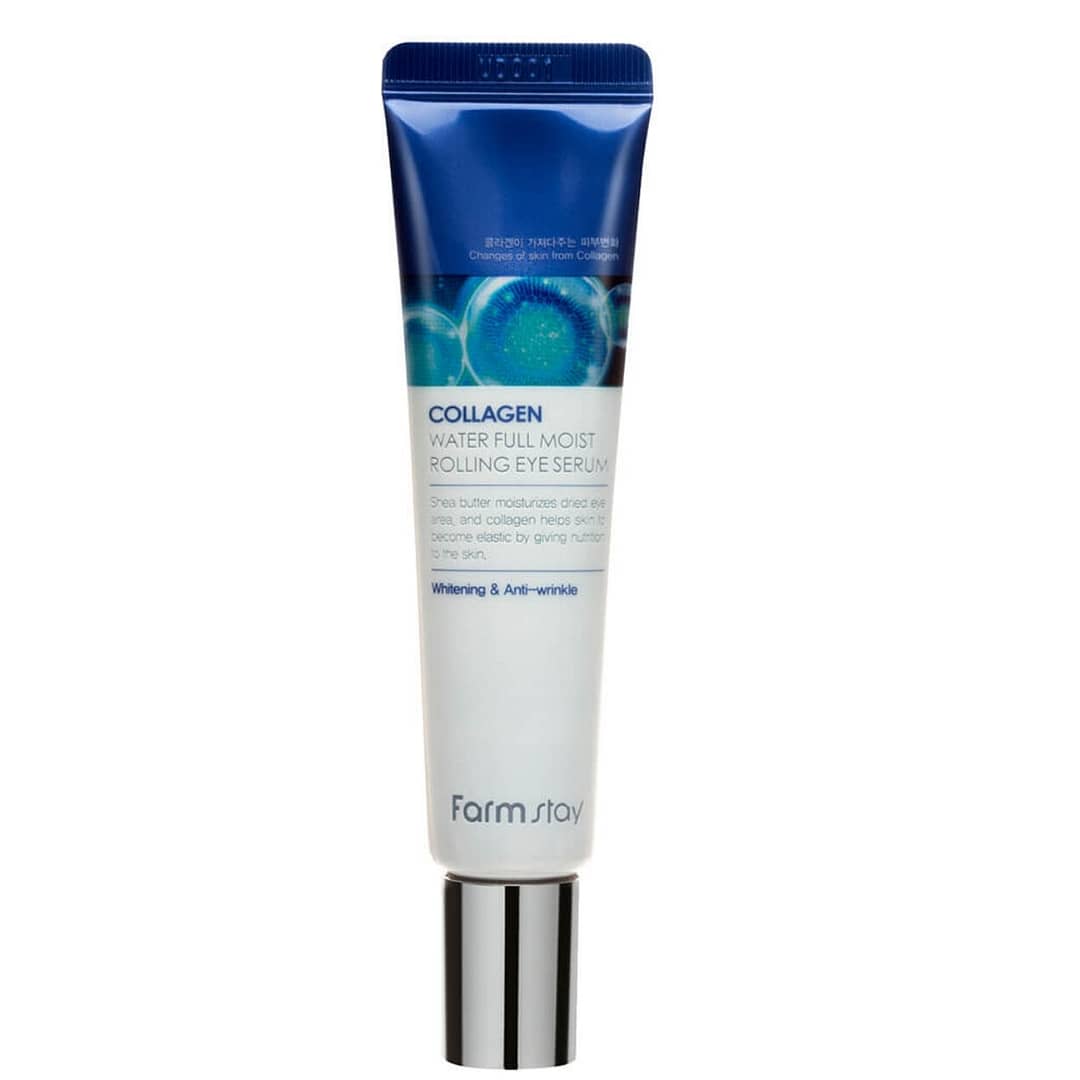 Ser anti-rid pentru zona ochilor, collagen water full moist rolling eye serum, farmstay, 25ml
