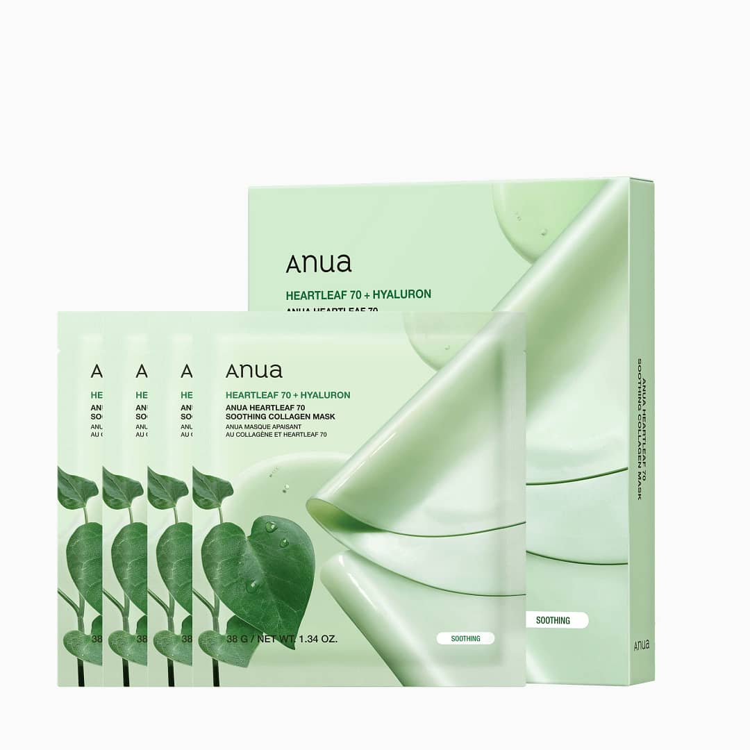 Anua – Heartleaf 70 Soothing Collagen Mask, 4 buc * 38g