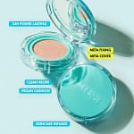Fond de ten tip cushion vegan cu protecție solară, AMUSE, Meta Fixing, SPF45 PA++, 15g - Imagine 3