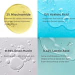 Ser de față reparator cu acid azelaic 10%, Nine Less, 30ml - Imagine 5