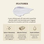 Masca de față cu extract de albuș de ou, SKINFOOD, Egg White Pore Mask, 120g - Imagine 4