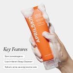 Gel de curățare pentru acnee cu caroten, Aprilskin, Acne Foam Cleanser, 120ml - Imagine 2
