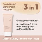 Baza de machiaj tonifiantă No.3 SPF50+, Numbuzin, Porcelain Base-skip Tone Up Beige, 50ml - Imagine 7