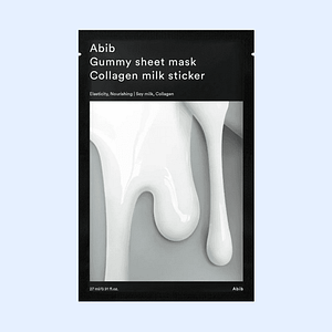Mască de față, Abib, Gummy Sheet Mask, Collagen Milk Sticker, 27ml