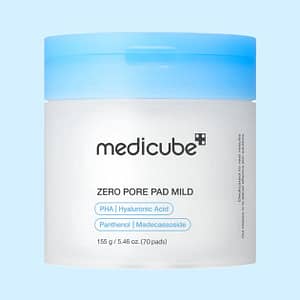 Dischete de fata cu toner pentru exfoliere blanda, Zero pore pad mild, Medicube, 70buc