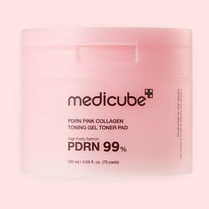 Dischete gel tonifiante cu colagen roz PDRN, Medicube 120ml, 70 buc