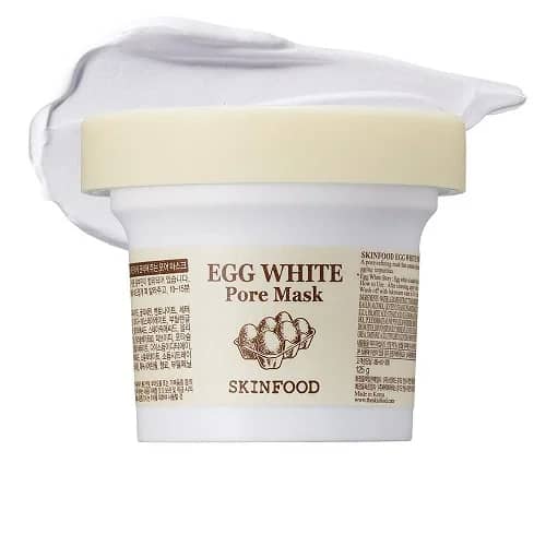 Masca de față cu extract de albuș de ou, SKINFOOD, Egg White Pore Mask, 120g