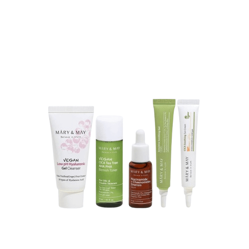 Set de ingrijire faciala, Soothing Trouble Care, MARY&MAY, 5 piese