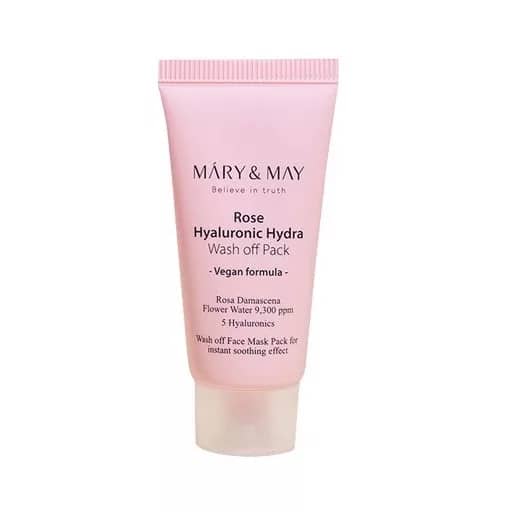 Masca de față vegana Rose Hyaluronic Hydra Wash-Off, MARY&MAY, 30g