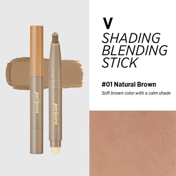 Creion de contur, Peripera, V Shading Blending Stick, 0.6g - 001 Natural Brown