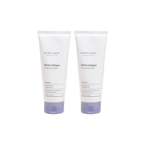 Set duo White Collagen Cleansing Foam, MARY&MAY, 2 piese