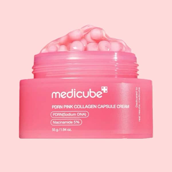 Crema cu capsule colagen, PDRN Pink Collagen Capsule, Medicube, 55g - Imagine 1