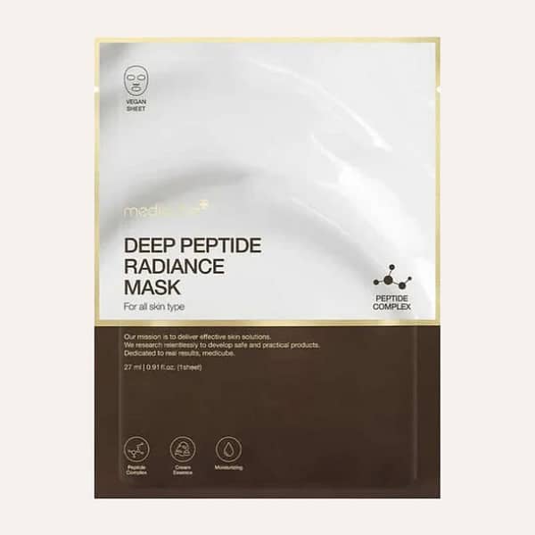 Masca de fata cu efect antirid si peptide, Deep Peptide Radiance Mask, Medicube, 27ml - Imagine 1