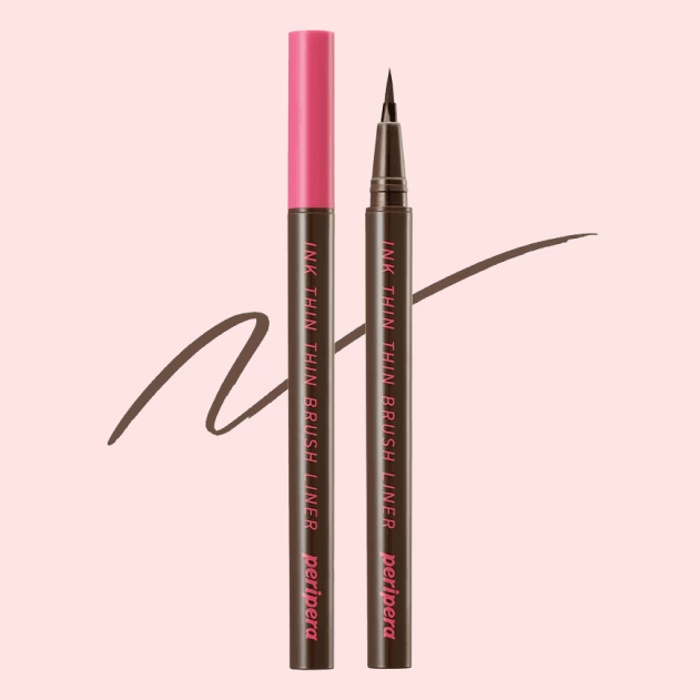 Eyeliner cu pensulă subțire, Peripera, Ink Thin Brush Liner, 0,4g - Brown