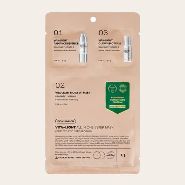 Masca faciala pentru luminozitate in 3 pasi, Vita-Light All In One 3Step Mask, VT Cosmetics