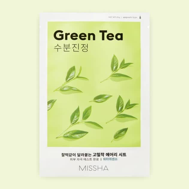 Masca faciala cu ceai verde, Airy Fit Sheet Mask, Missha, 19g