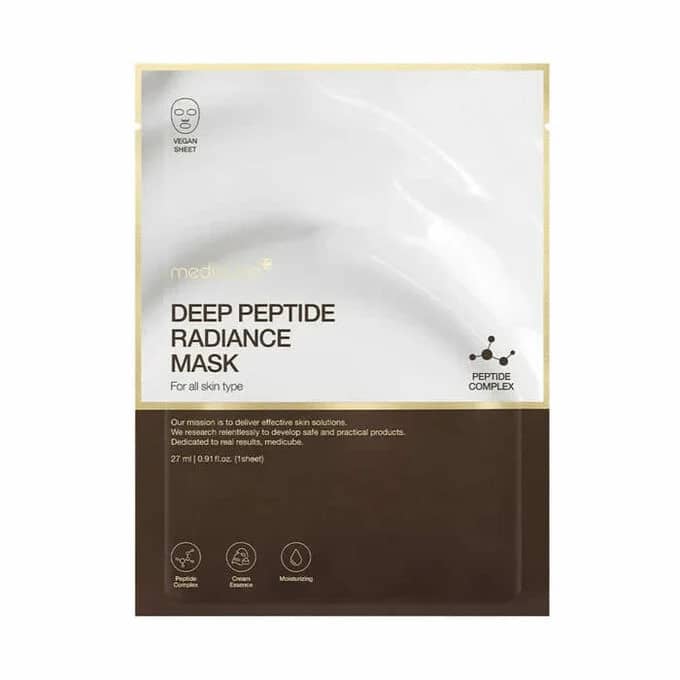 Masca de fata cu efect antirid si peptide, Deep Peptide Radiance Mask, Medicube, 27ml