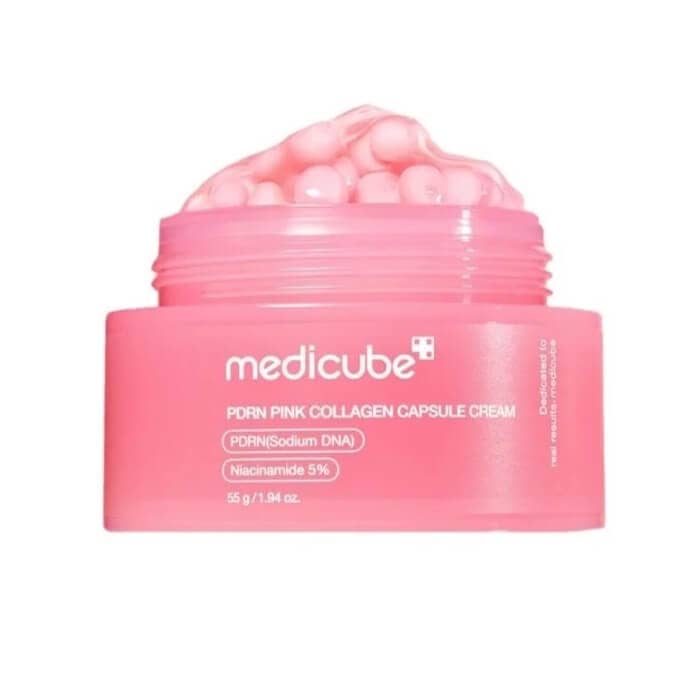 Crema cu capsule colagen, PDRN Pink Collagen Capsule, Medicube, 55g