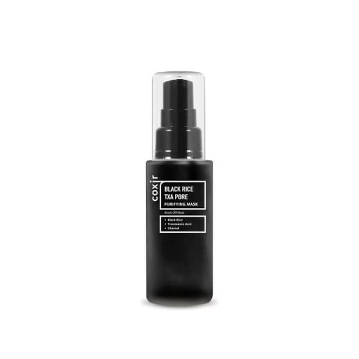 Masca purificatoare pentru pori cu orez negru și TXA, Coxir, 50ml