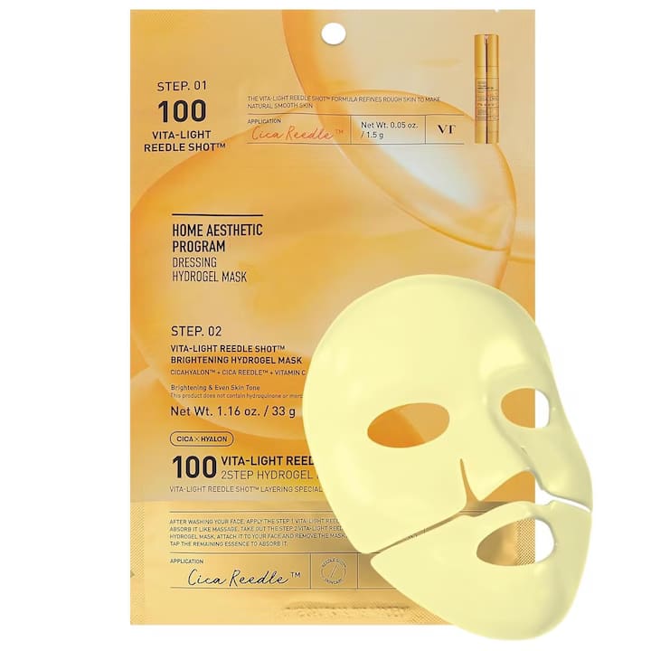 Masca in 2 pasi, Vita-Light Reedle Shot 100 2 Step Mask, VT Cosmetics, 1.5 g + 33 g