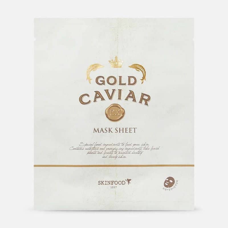 Mască de față cu caviar aurit, SKINFOOD, Gold Caviar EX Mask Sheet, 25g
