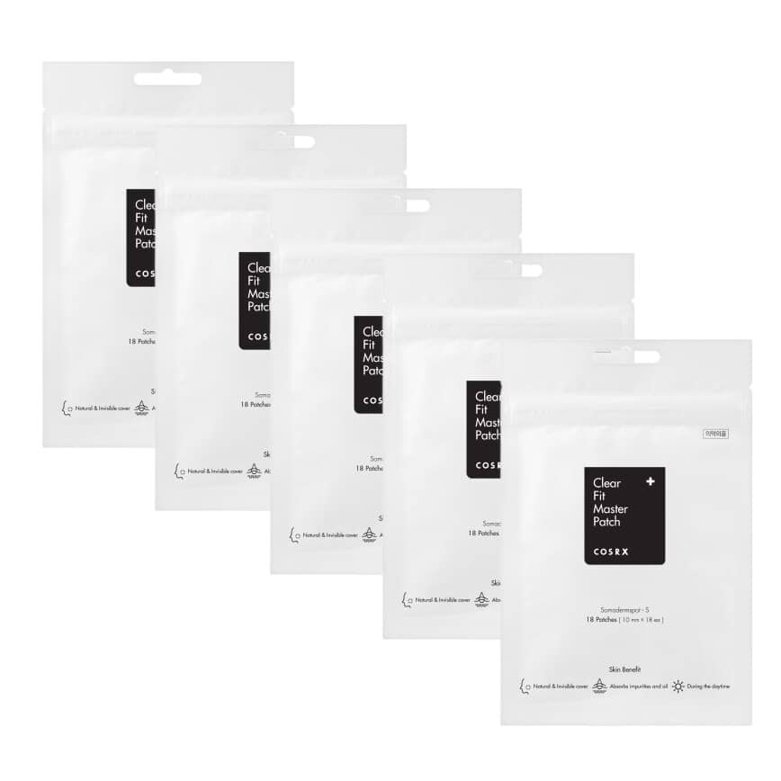 Set 5 pachete plasturi pentru cosuri COSRX Clear Fit Master Patch, 90 buc