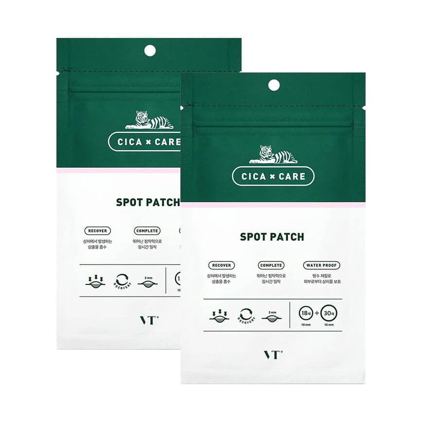 Set 2 pachete plasturi pentru acnee, Cica Spot Patch, VT Cosmetics, 96 buc