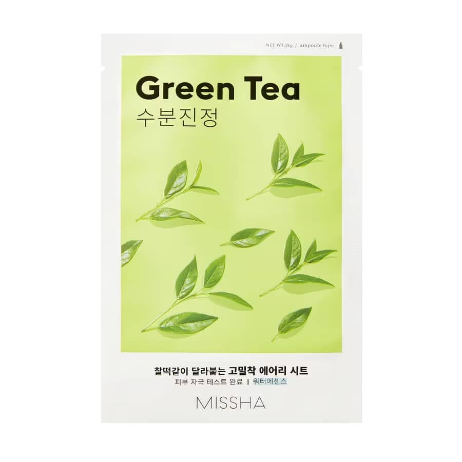 Masca faciala cu ceai verde, Airy Fit Sheet Mask, Missha, 19g